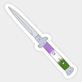 Genderqueer Pride Knife Sticker